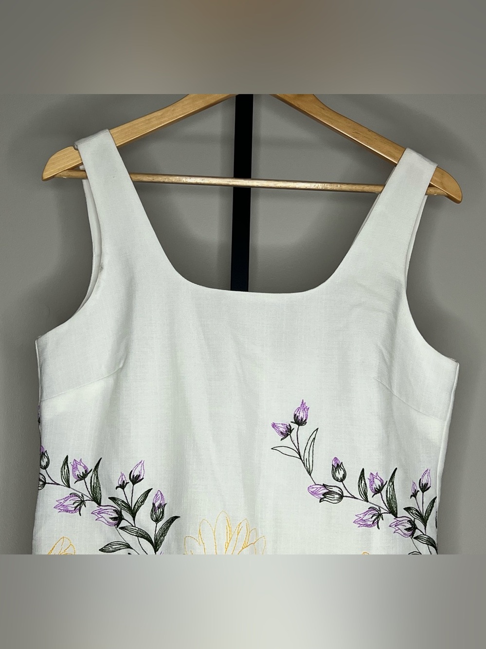 Tahari ASL Petite Embroidered Square Neck Sheath Dress - 10P NWT (CUTE DRESS) - Picture 4 of 8